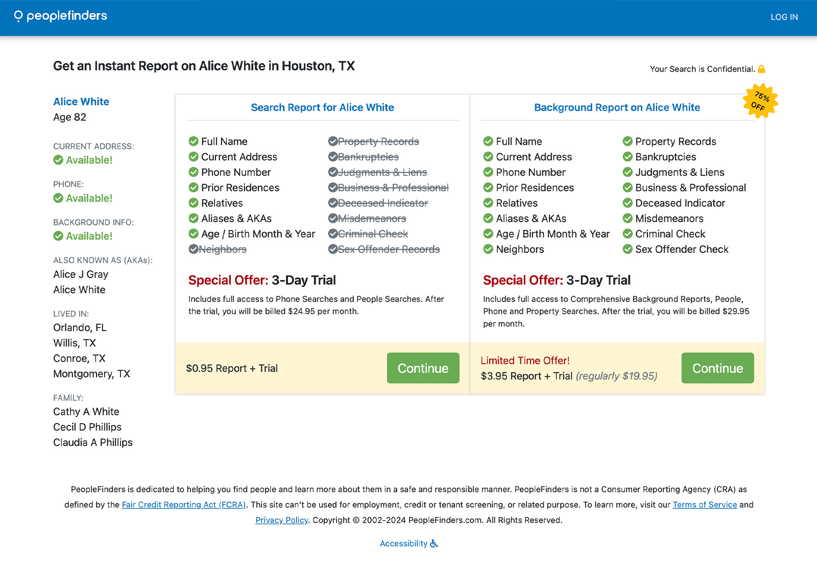 PeopleFinders Pricing