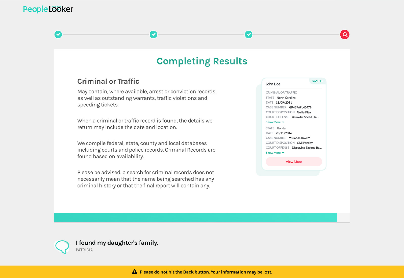 PeopleLooker Background Search