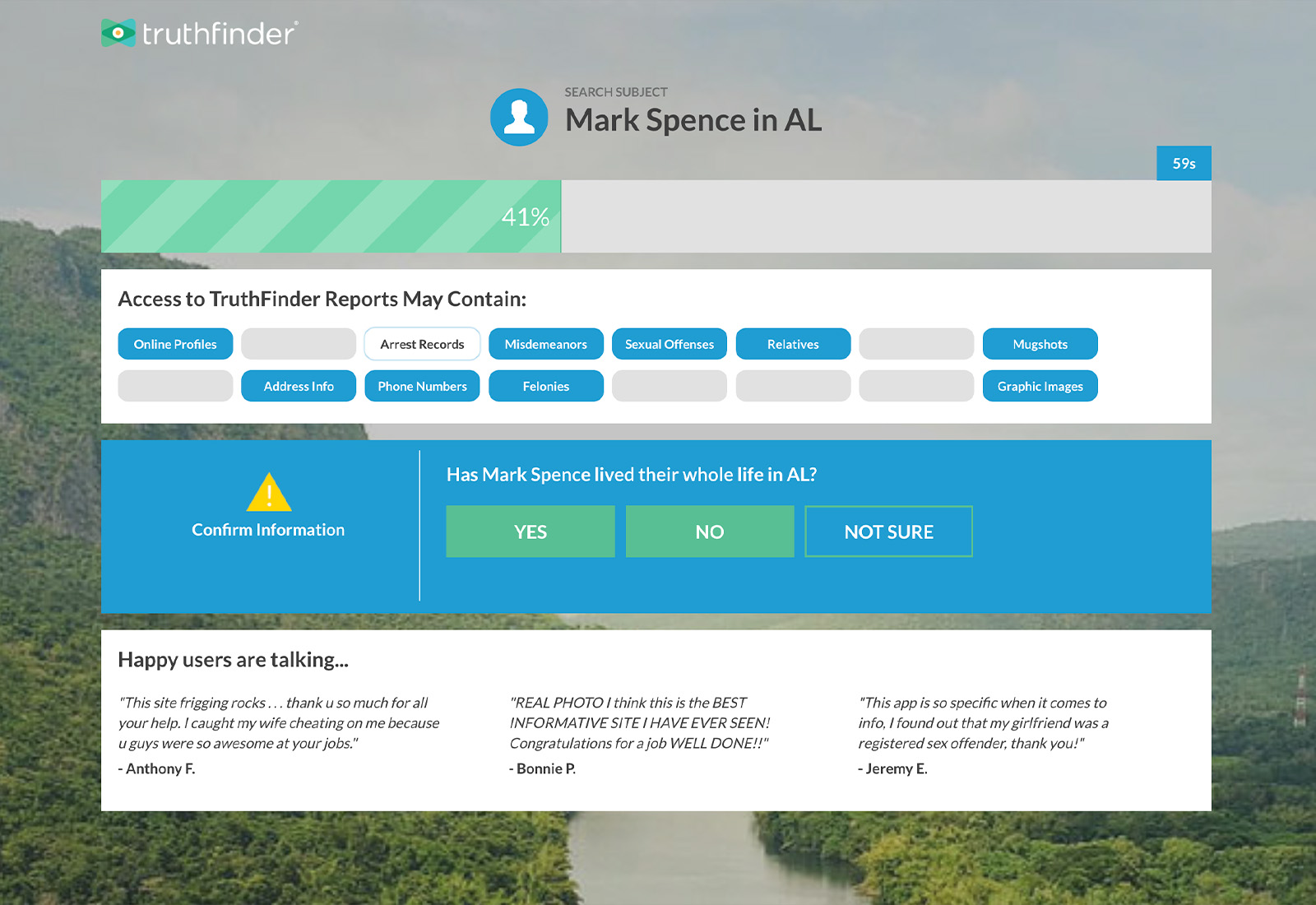 Wait for Truth Finder Results